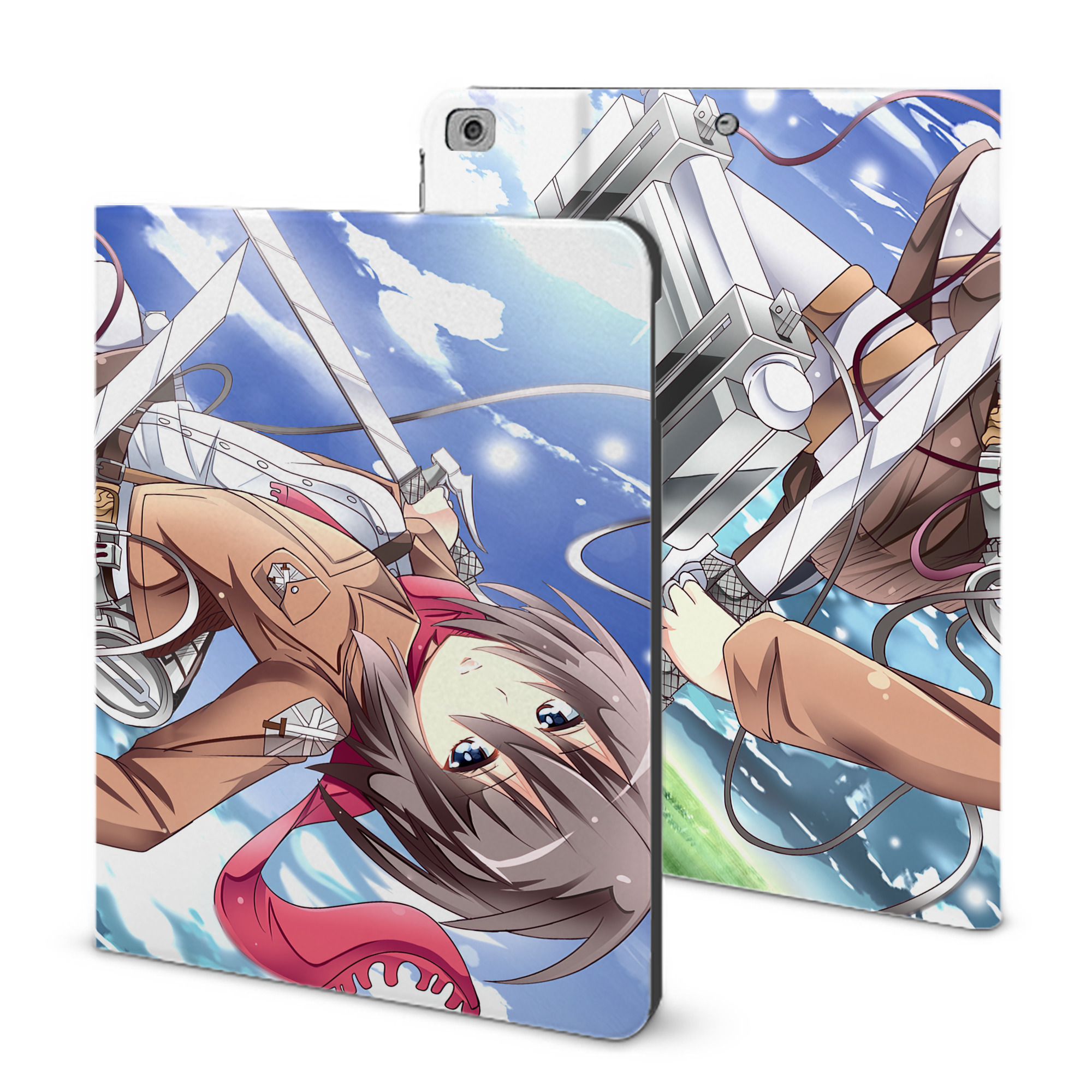 （画像用） 進撃の巨人 Attack on Titan IPad ケース ブック型 PUレザー TPU 耐衝撃 軽量 薄型 ペン収納なし 全面保護 IPad 各モデル対応